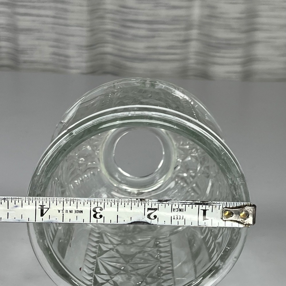 Vintage Clear Pressed Glass Fairy Lamp Shade Only Starburst Diamond 4 Inch - Picture 7 of 10